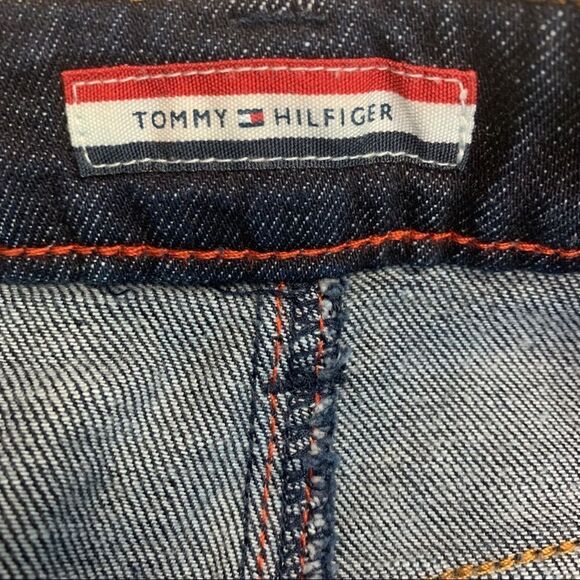 Tommy Hilfiger denim jean stretchy miniskirt dark wash Sz 4 - Picture 3 of 8